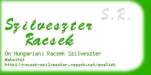 szilveszter racsek business card